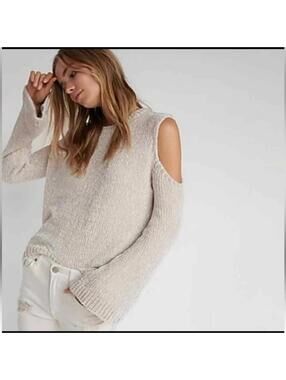 Express boho cold shoulder sweater with bell sleeves - sz Medium Petite